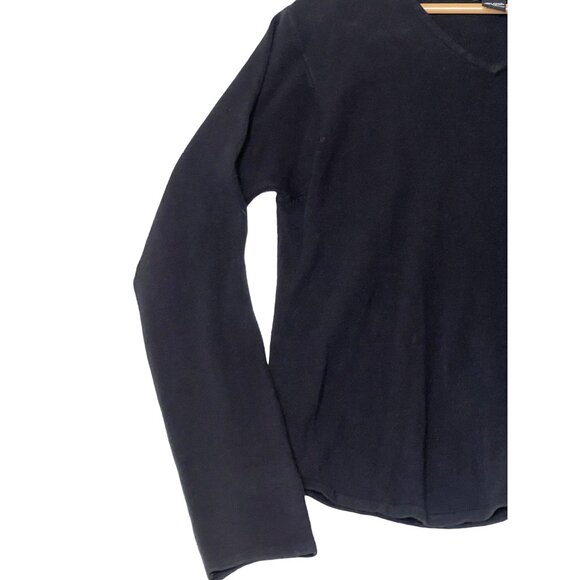 NY & Co  Sweater Size XL Black Acrylic V-Neck Long Sleeve SOFT Goth - Picture 4 of 16
